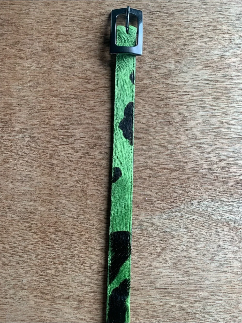 Elite Fresno CA  Lime Green Hair on Hide Leather Cowhide Belt  Medium